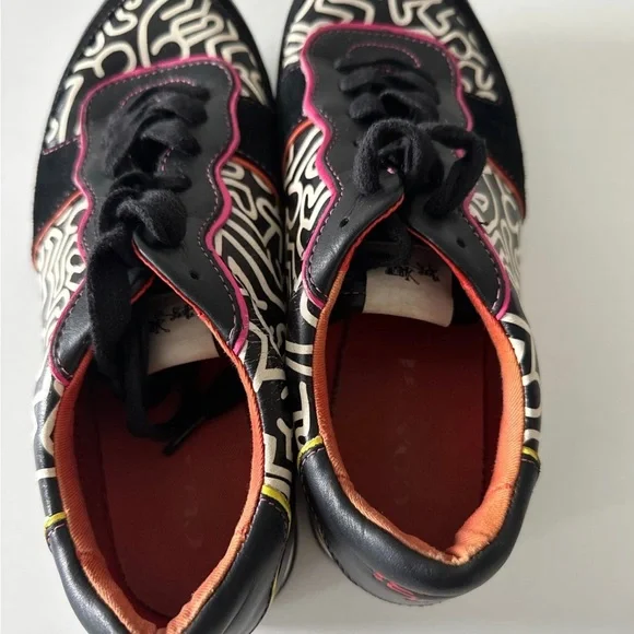 COACH x Keith Haring Leather Black Pink White Sneakers Limited Edition - Picture 8 of 16